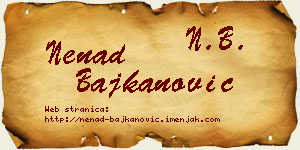 Nenad Bajkanović vizit kartica